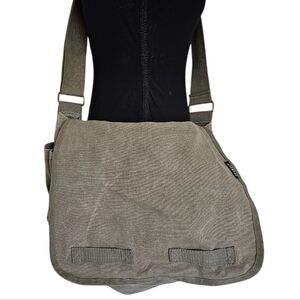 Vintage Gorpcore Army Green Canvas Crossbody Grunge Punk Utilitarian Bag